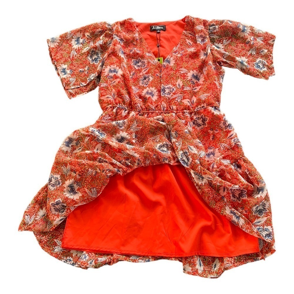 SAM EDELMAN Country Paisley Floral Aline Ruffle Hem Mini Dress Size 10 NEW - Picture 3 of 7